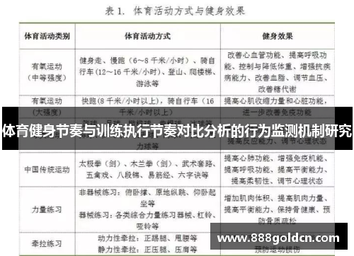 体育健身节奏与训练执行节奏对比分析的行为监测机制研究